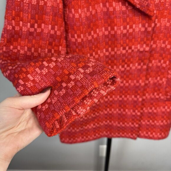 Cabi Scarlet Tweed Sloan Jacket Wool Blend Pink Red Style 3031 Size Small - Picture 5 of 12